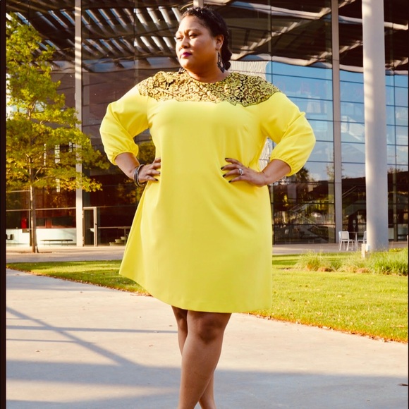 yellow dress lane bryant